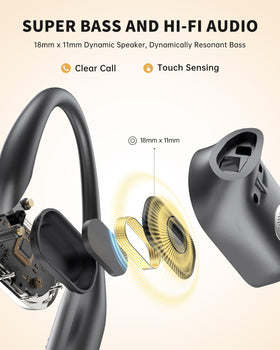 inscamera earbuds in-ear during a run demonstrating stable fit and situational awareness