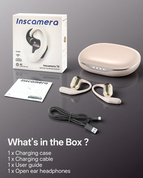 Inscamera open-ear headphones weigh 8.9g for featherlight comfort during activity