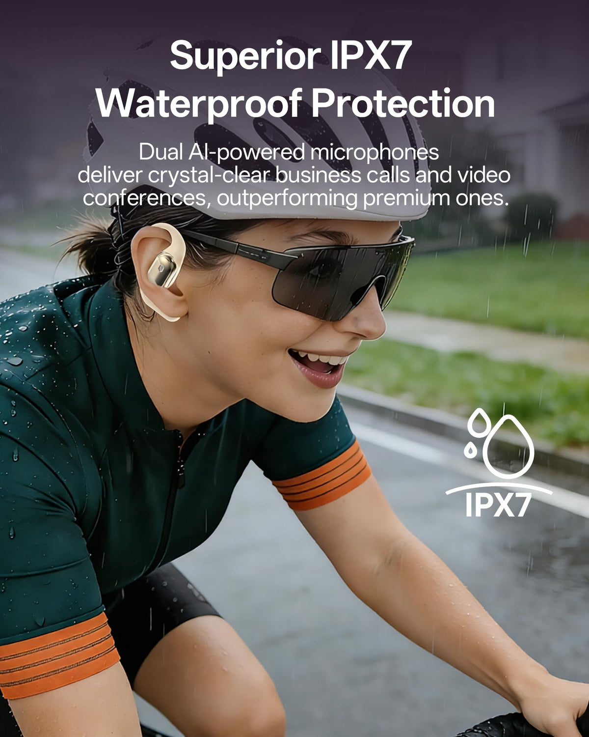Inscamera open-ear design keeps you aware of surroundings while enjoying music