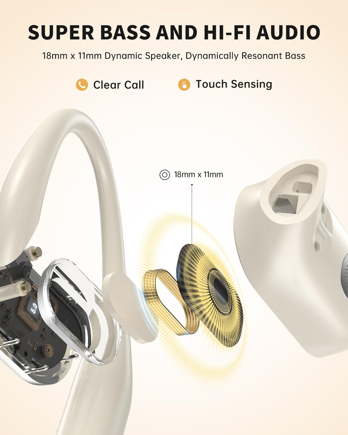 inscamera touch control on earbud demonstrating easy playback control