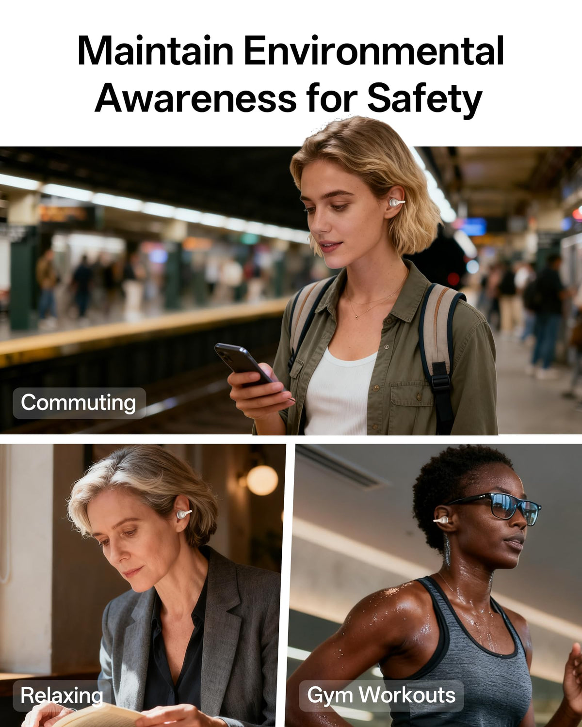 InsCamera touch-controls open-ear-buds provide quick controls during activity