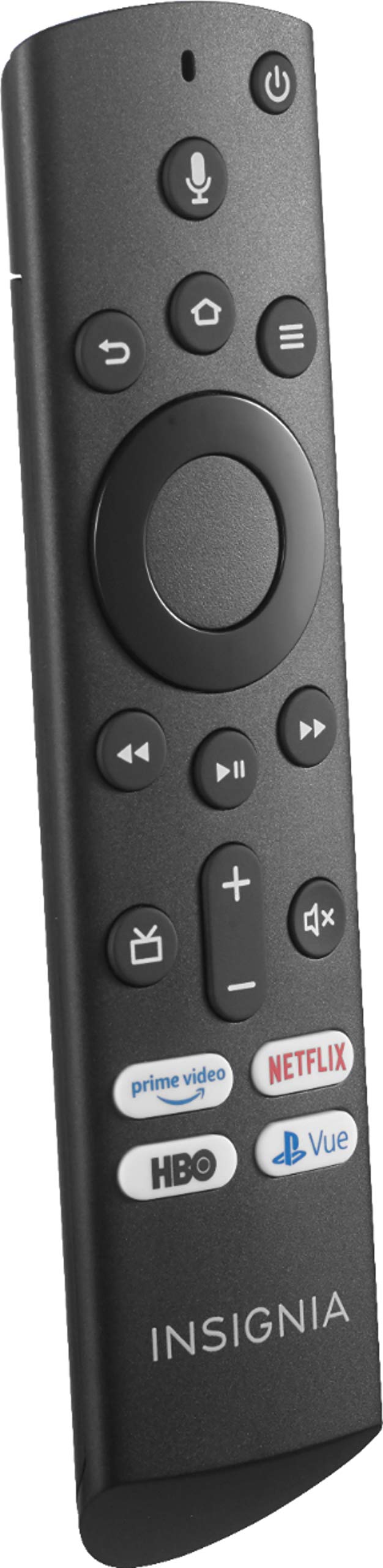 Insignia remote open battery compartment showing dual AAA placement for quick replacement