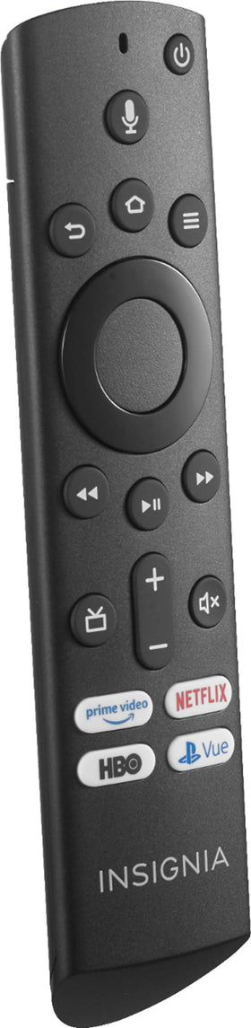 Insignia remote open battery compartment showing dual AAA placement for quick replacement