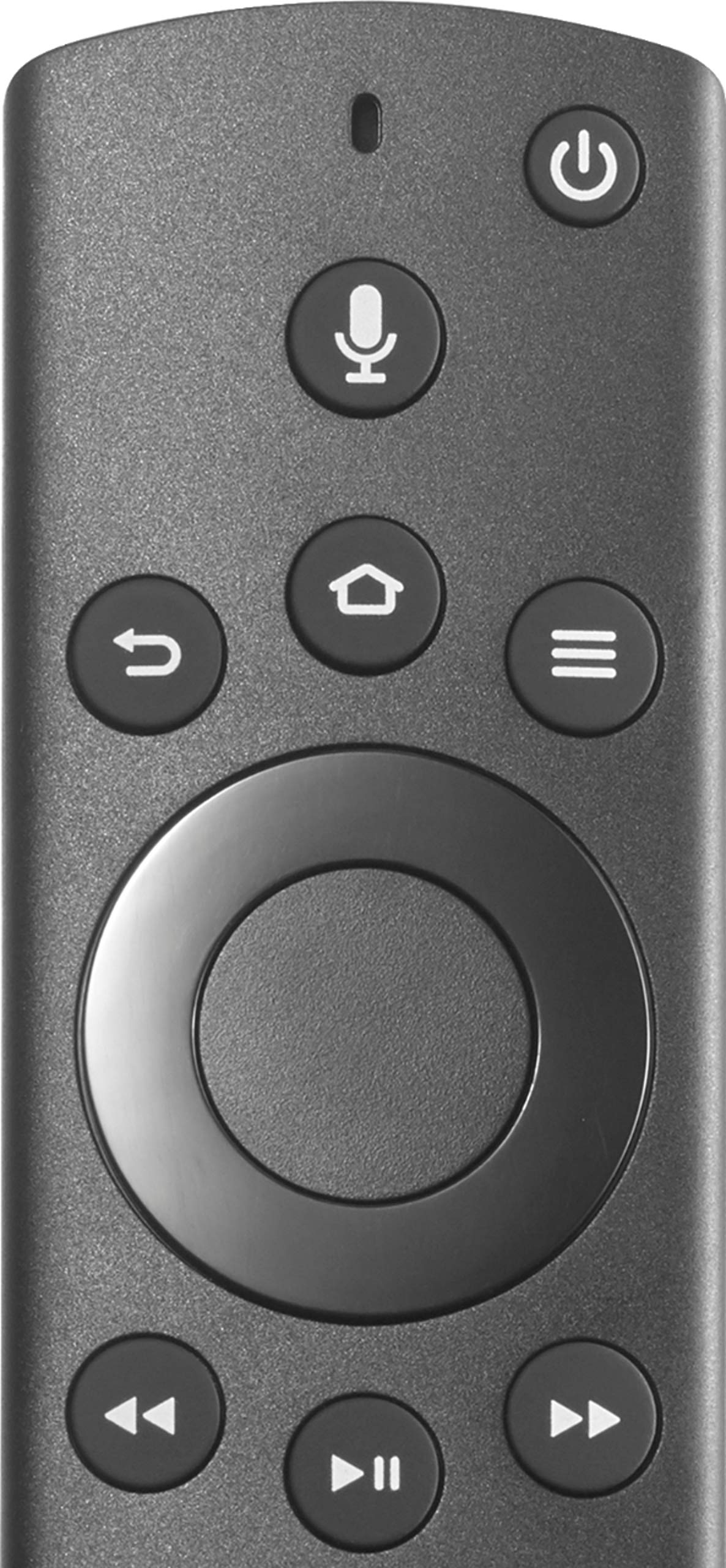 Insignia remote placed beside TV showing scale and compatibility with Fire TV Edition