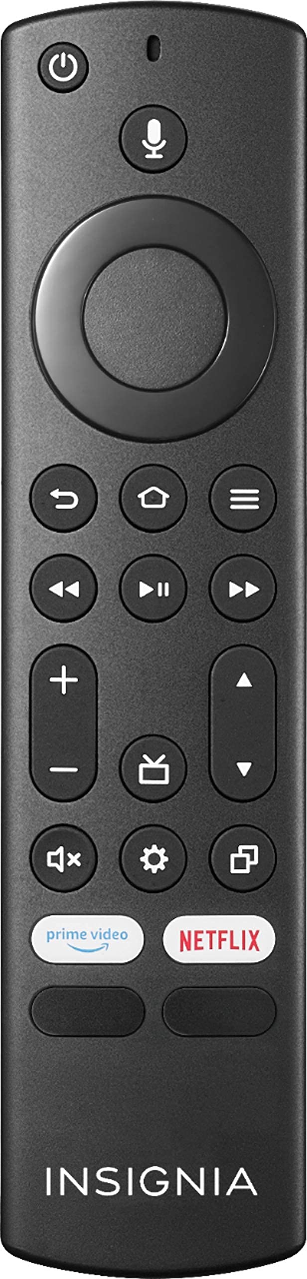 Insignia NS-RCFNA-21 front view remote for Fire TV with quick pairing