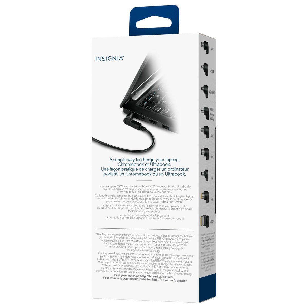 Insignia charger packed in bag showing travel-ready portability and convenience
