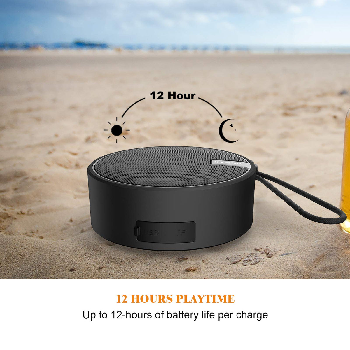 INSMY C12 charging port close-up showing easy USB recharge for long playtime