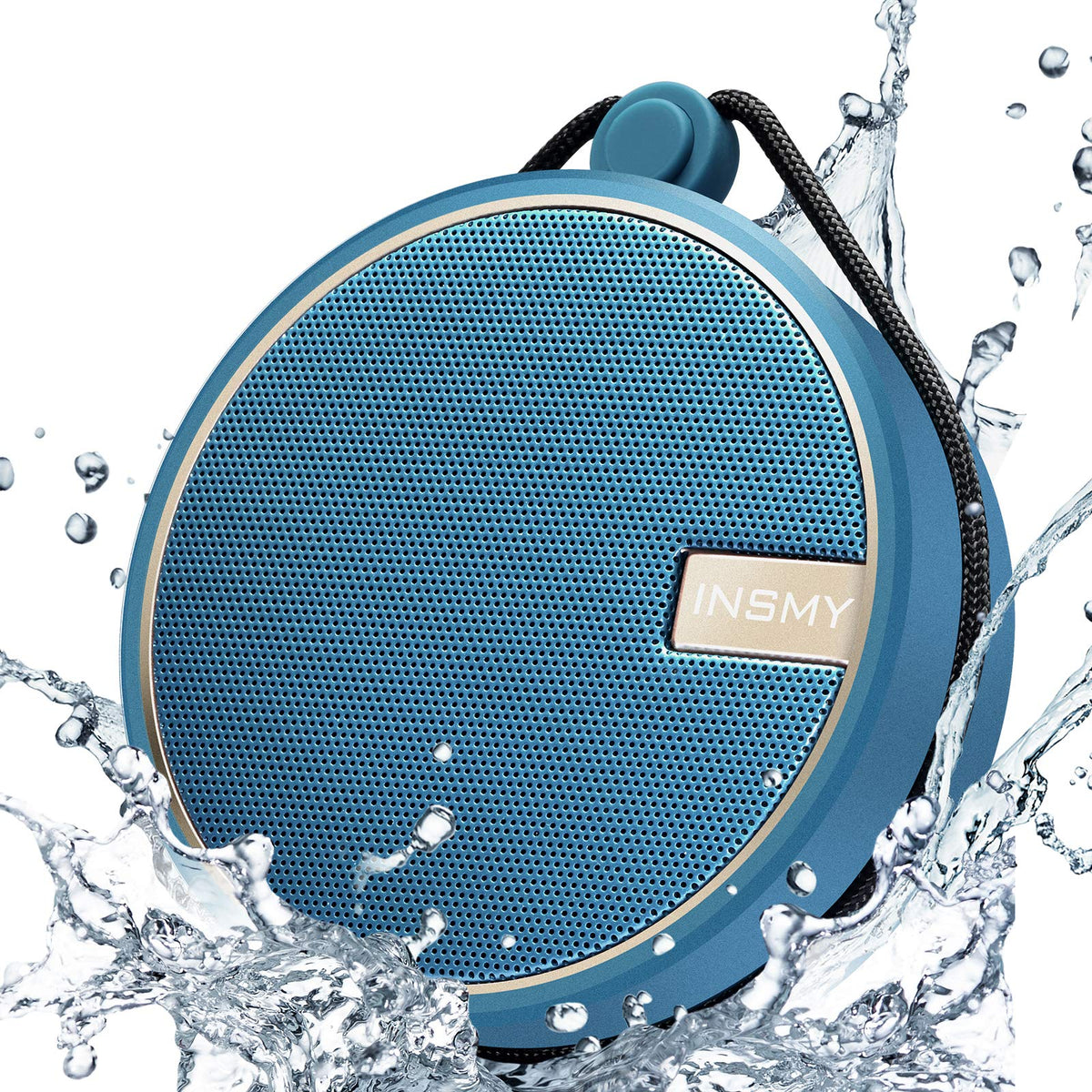 INSMY C12 front view showing compact speaker and durable grill, great portable sound