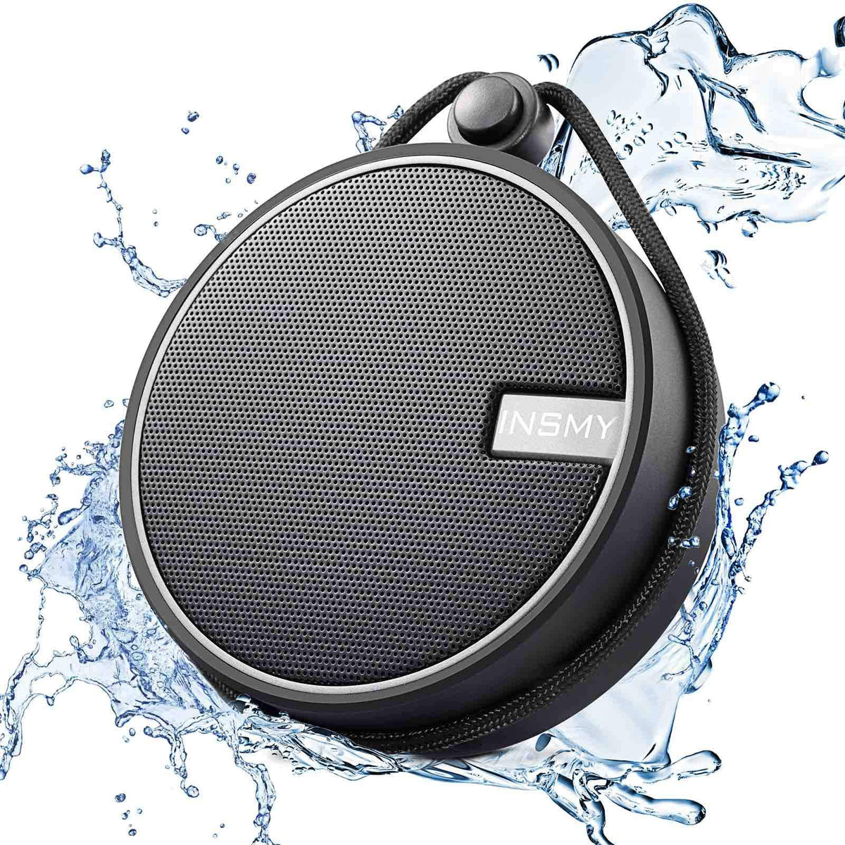 INSMY C12 front view showing compact speaker and controls for portable listening