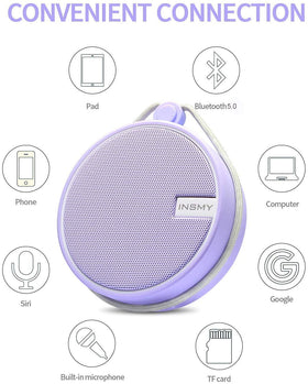 INSMY C12 next to a smartphone to show compact portable size and easy carry