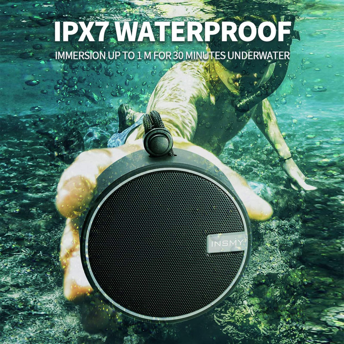 INSMY C12 textured casing close-up demonstrating durable shock-absorbent material