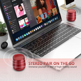 INSMY pocket-sized speaker with braided lanyard for portability.
