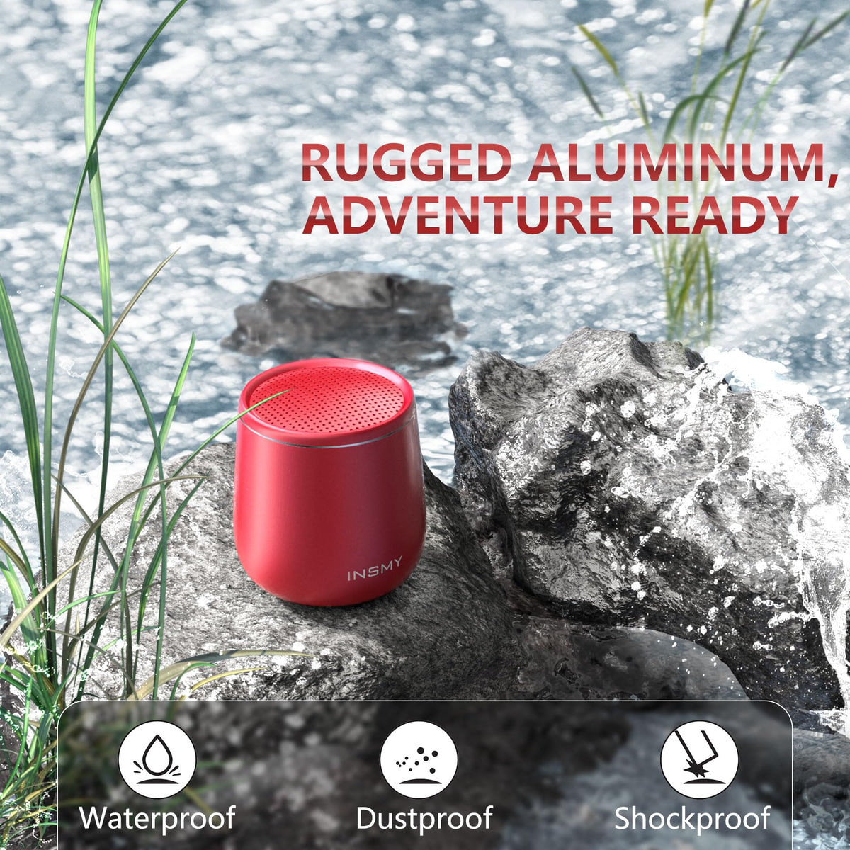 INSMY speaker supports true wireless stereo for richer duo sound.