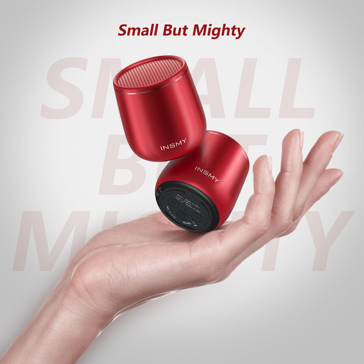 INSMY waterproof mini speaker ready for poolside and camping adventures.