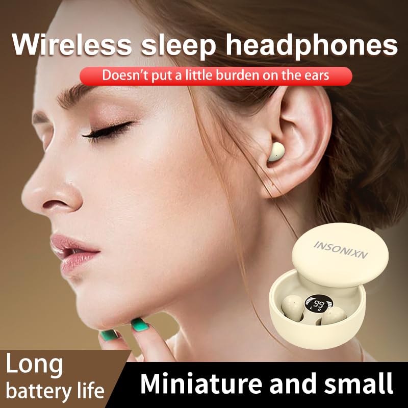 INSONIXN SK26 invisible earbuds fit for side sleeping comfort.