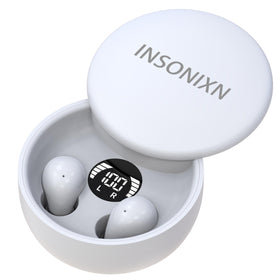 INSONIXN SK26 sleep earbuds in mini case for all-night listening.