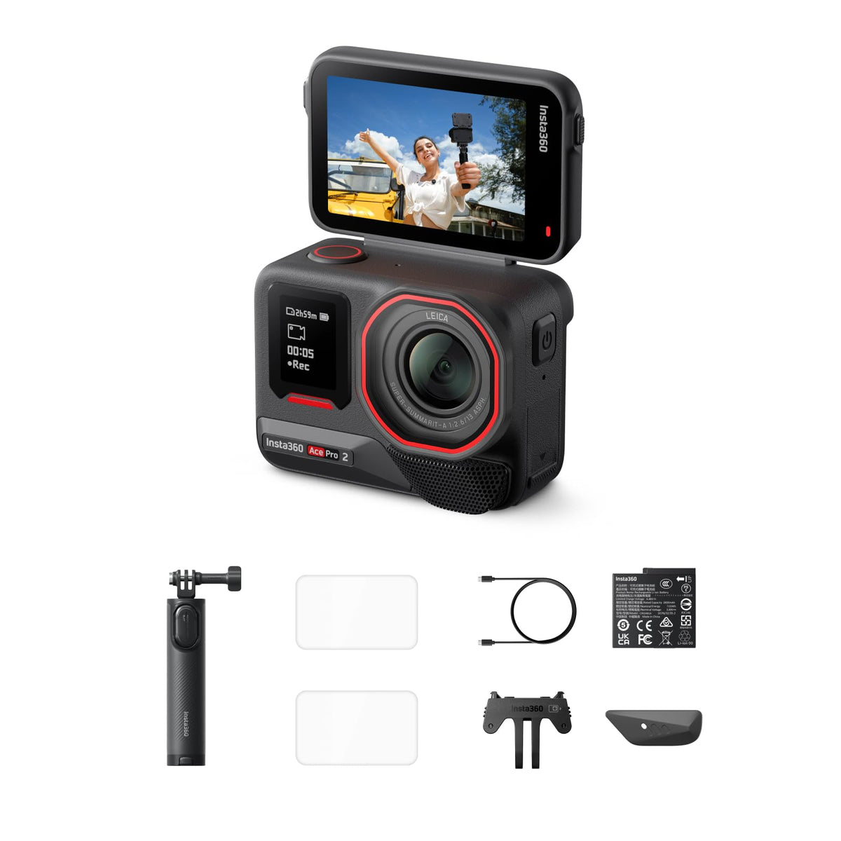 Insta360 Ace Pro 2 hero shot highlighting Leica optics for crisp day-to-night footage.