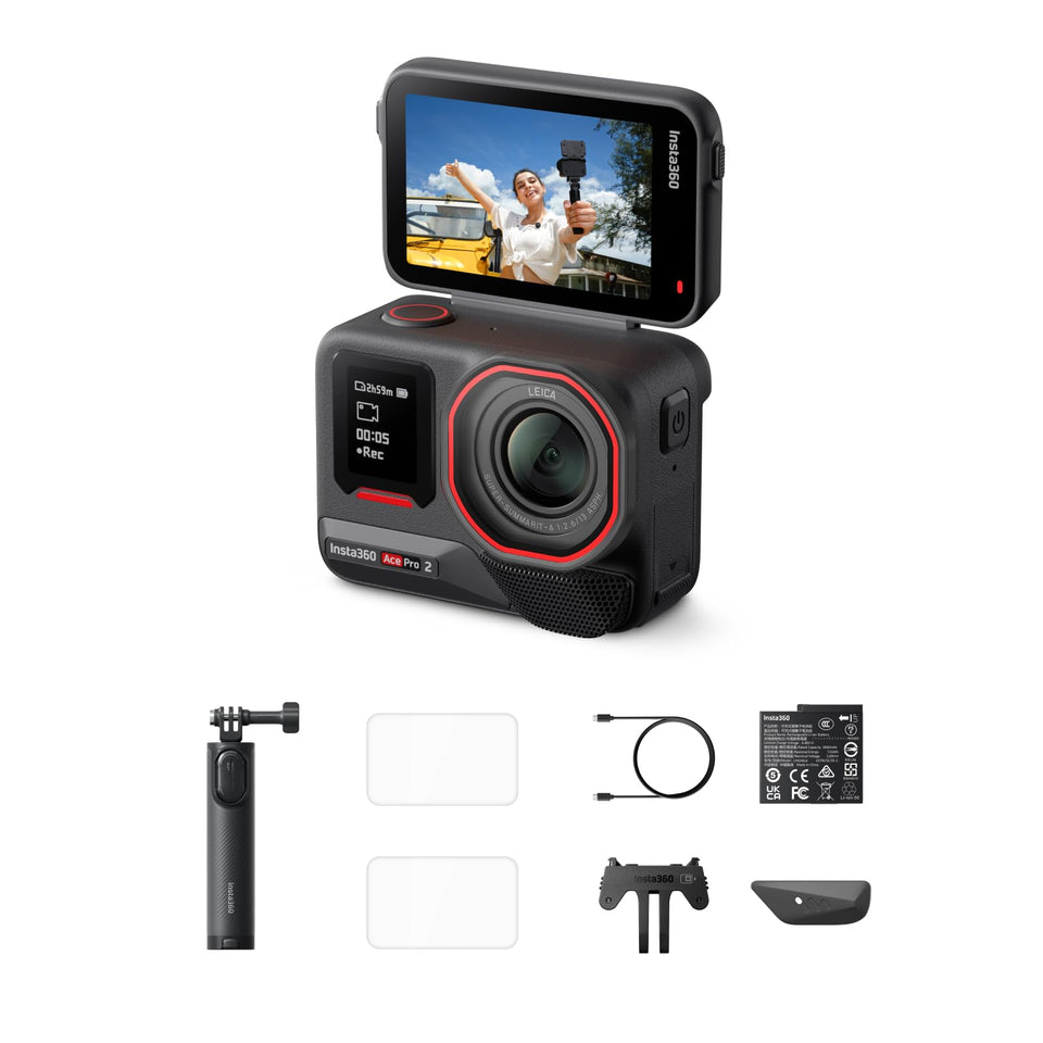 Insta360 Ace Pro 2 hero shot highlighting Leica optics for crisp day-to-night footage.