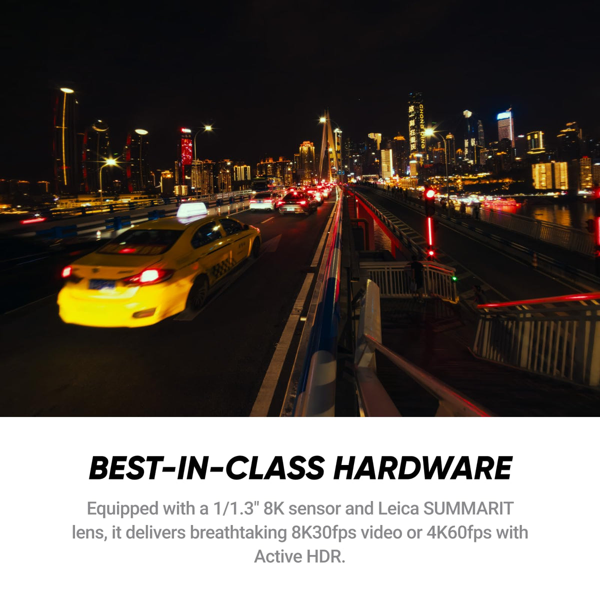 Insta360 Ace Pro 2 low-light performance with noise reduction processing.