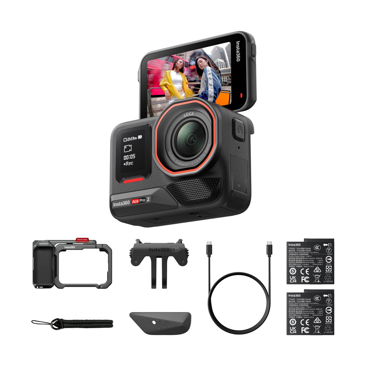 Insta360 Ace Pro 2 Xplorer front view for street photography with Leica optics