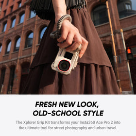 Insta360 Ace Pro 2 Xplorer Grip Kit in hand for comfortable shooting