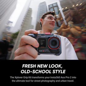 Insta360 Ace Pro 2 Xplorer side view highlighting compact bundle for on the go