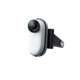 Insta360 GO 3 helmet mount side view highlighting lightweight design for comfortable wear.