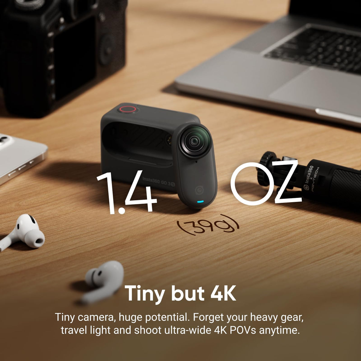 Insta360 GO 3S 4K hands-free POV captures immersive, stable ride footage.