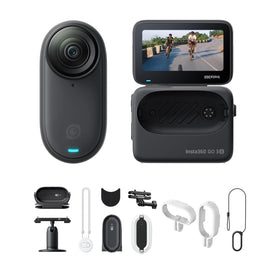 Insta360 GO 3S cycling bundle mounted on bike for hands-free action footage