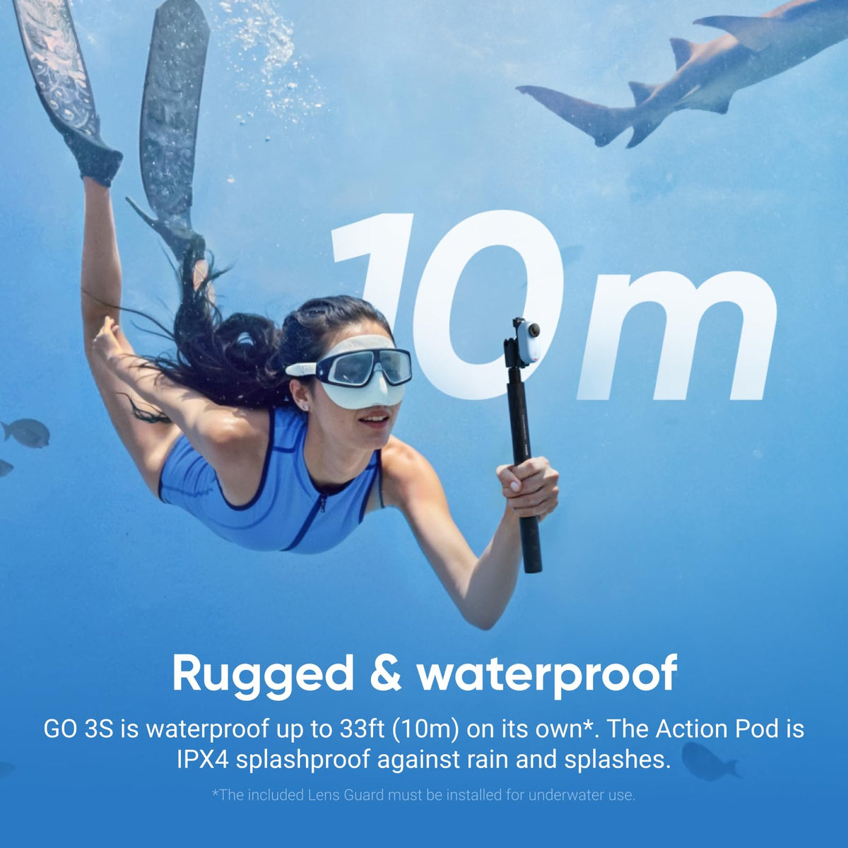Insta360 GO 3S IPX8 waterproof camera for underwater moments up to 60m.