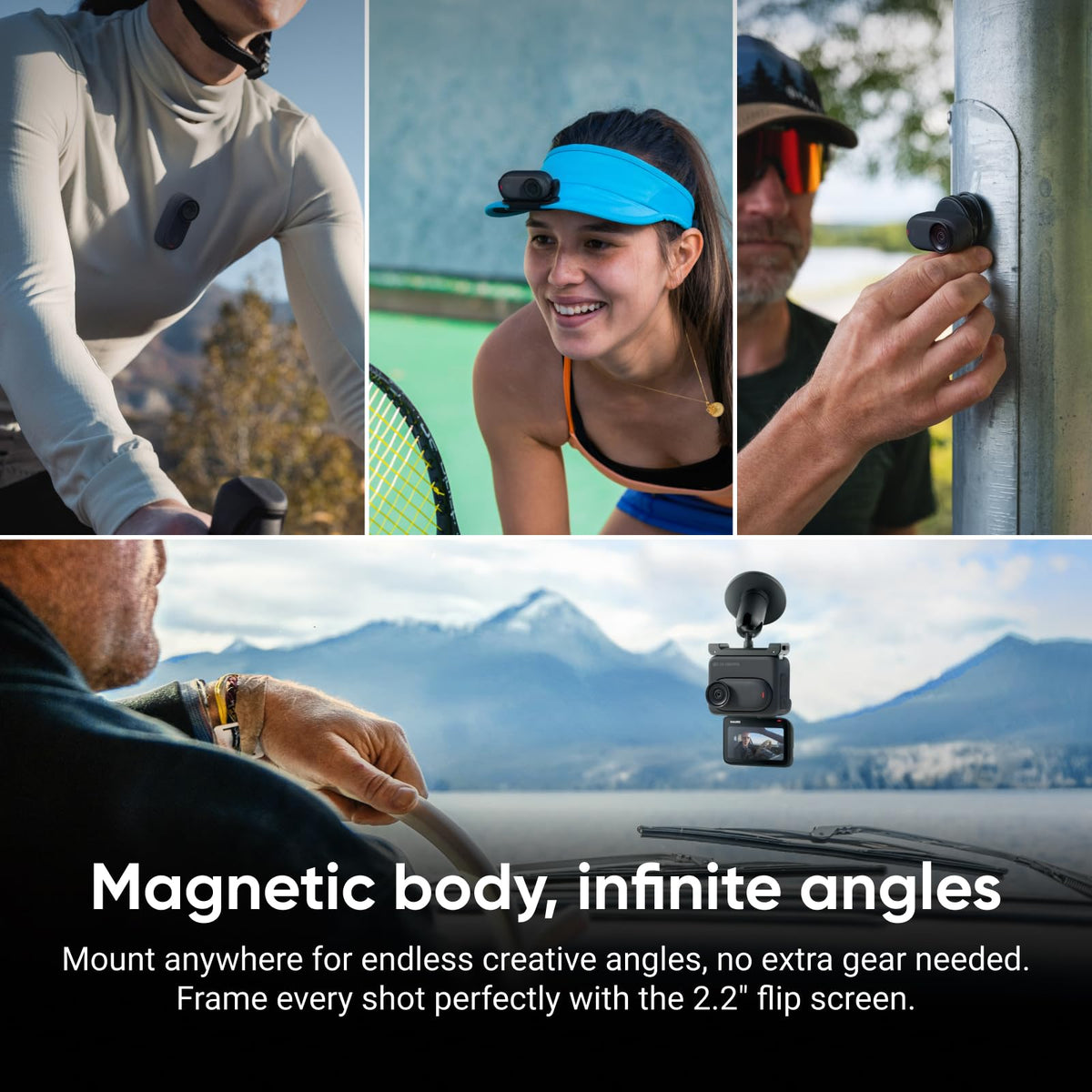 Insta360 GO 3S Megaview ultra-wide lens broadens scenes with less distortion.