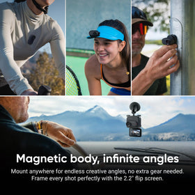 Insta360 GO 3S Megaview ultra-wide lens broadens scenes with less distortion.