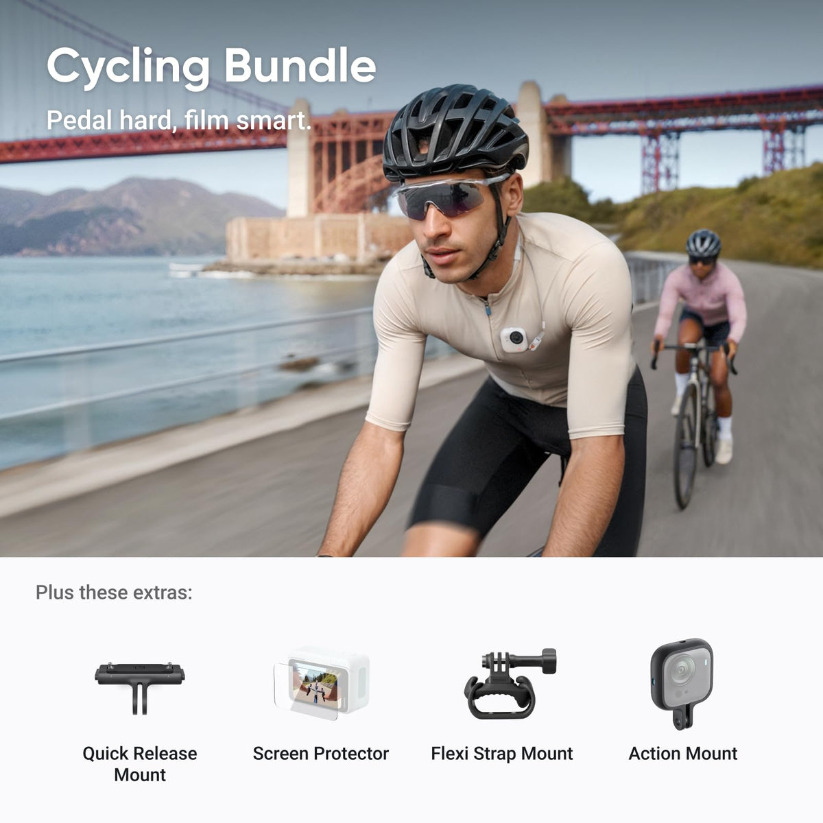 Insta360 GO Ultra cycle bundle wearable magnet clip enables POV on the go