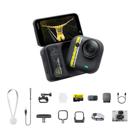 Insta360 GO Ultra Pogacar Edition chest-mount for immersive hands-free cycling footage.