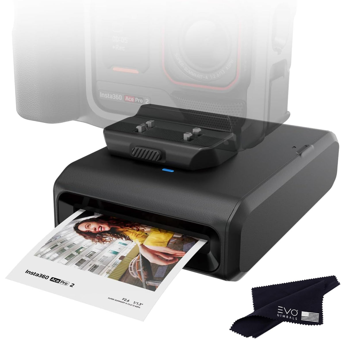 Insta360 Pocket Printer front view highlighting compact design for on-the-go printing
