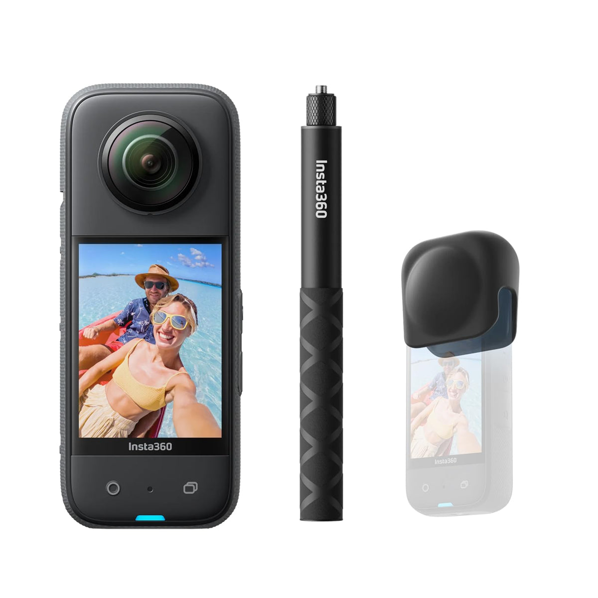 Insta360 X3 360 action camera setup for immersive ride footage.