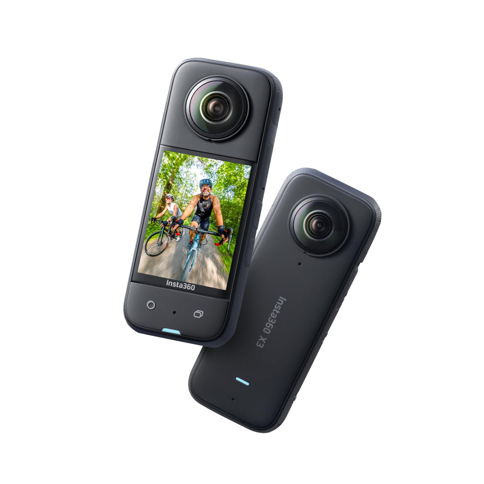 Insta360 X3 front view captures immersive footage for versatile storytelling.