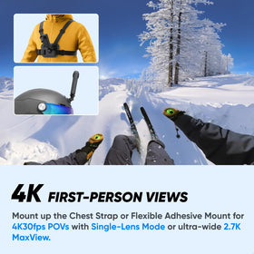 Insta360 X3 Snow Kit AI reframing app helps choose angles later