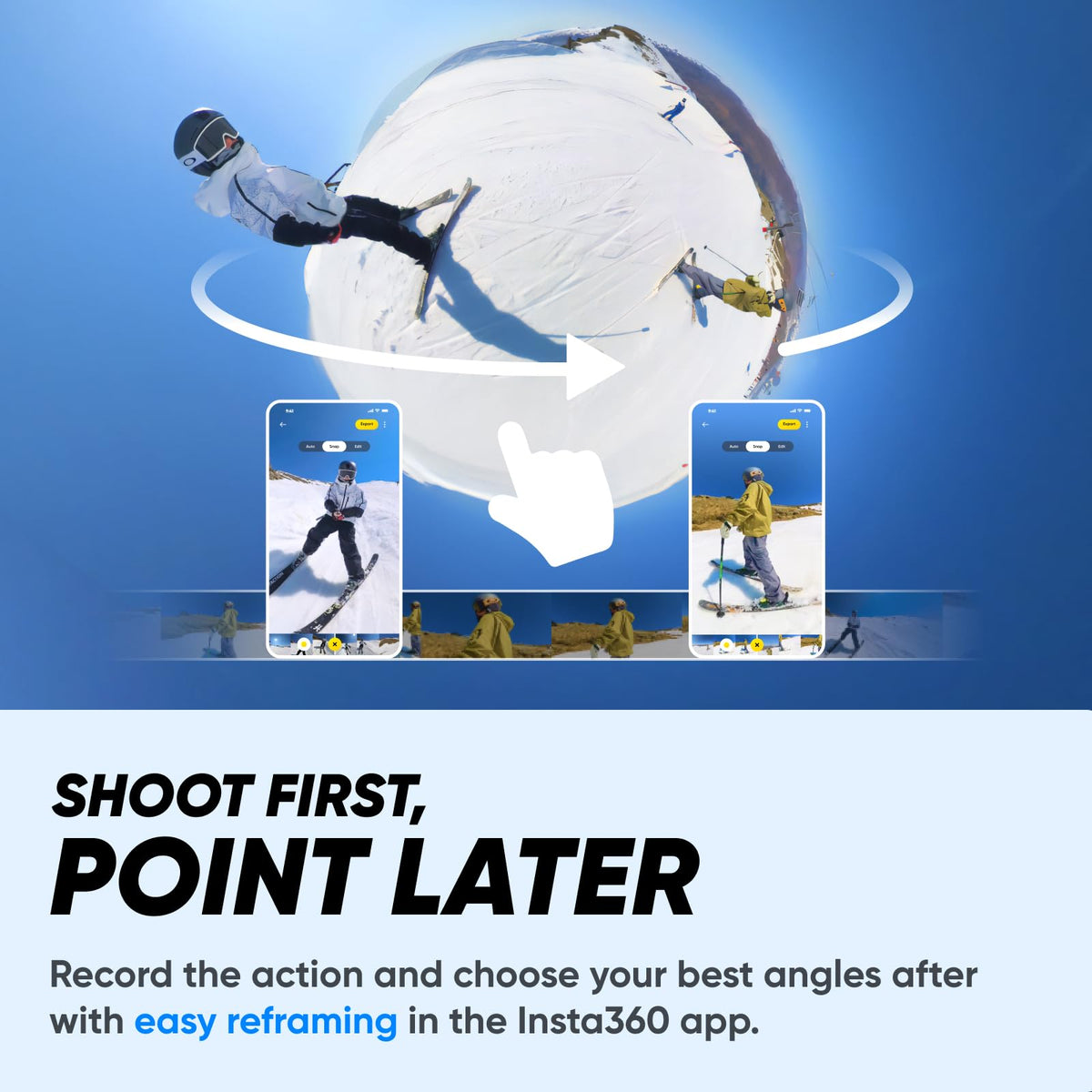 Insta360 X3 Snow Kit invisible selfie stick with strong carbon fiber