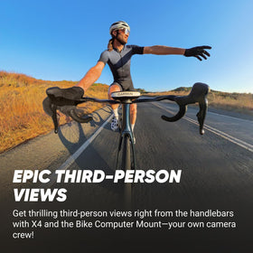Insta360 X4 4K MaxView 170° for wide ride footage.
