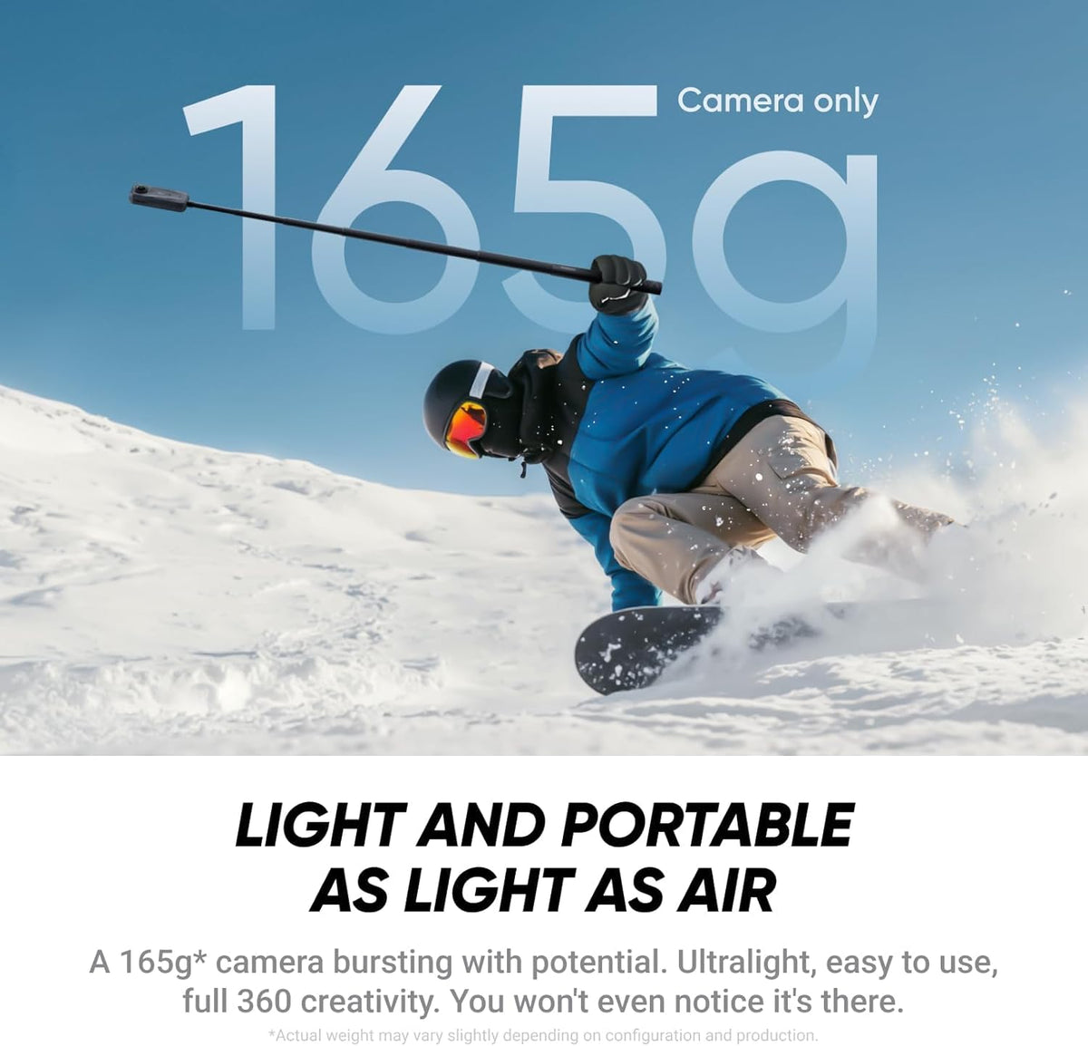 Insta360 X4 Air extra battery extends shooting time for days of exploration.