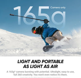 Insta360 X4 Air extra battery extends shooting time for days of exploration.