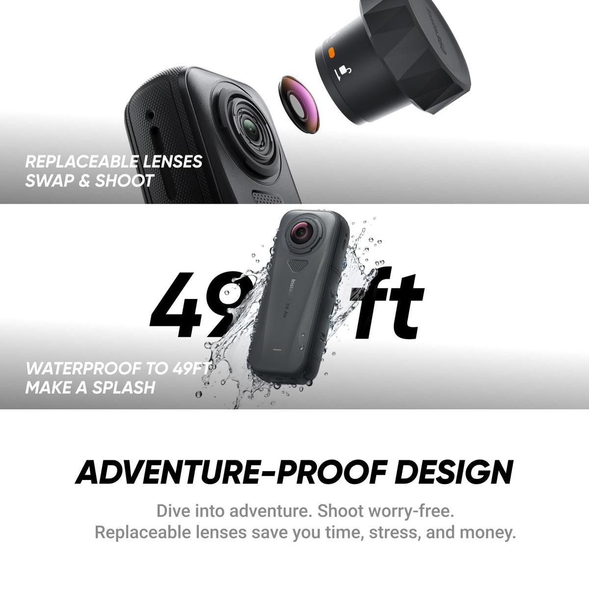 Insta360 X4 Air lens cap protects lenses when not in use.