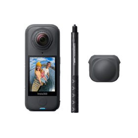 Insta360 X4 Air snowboard bundle front view, compact and lightweight for easy carry.