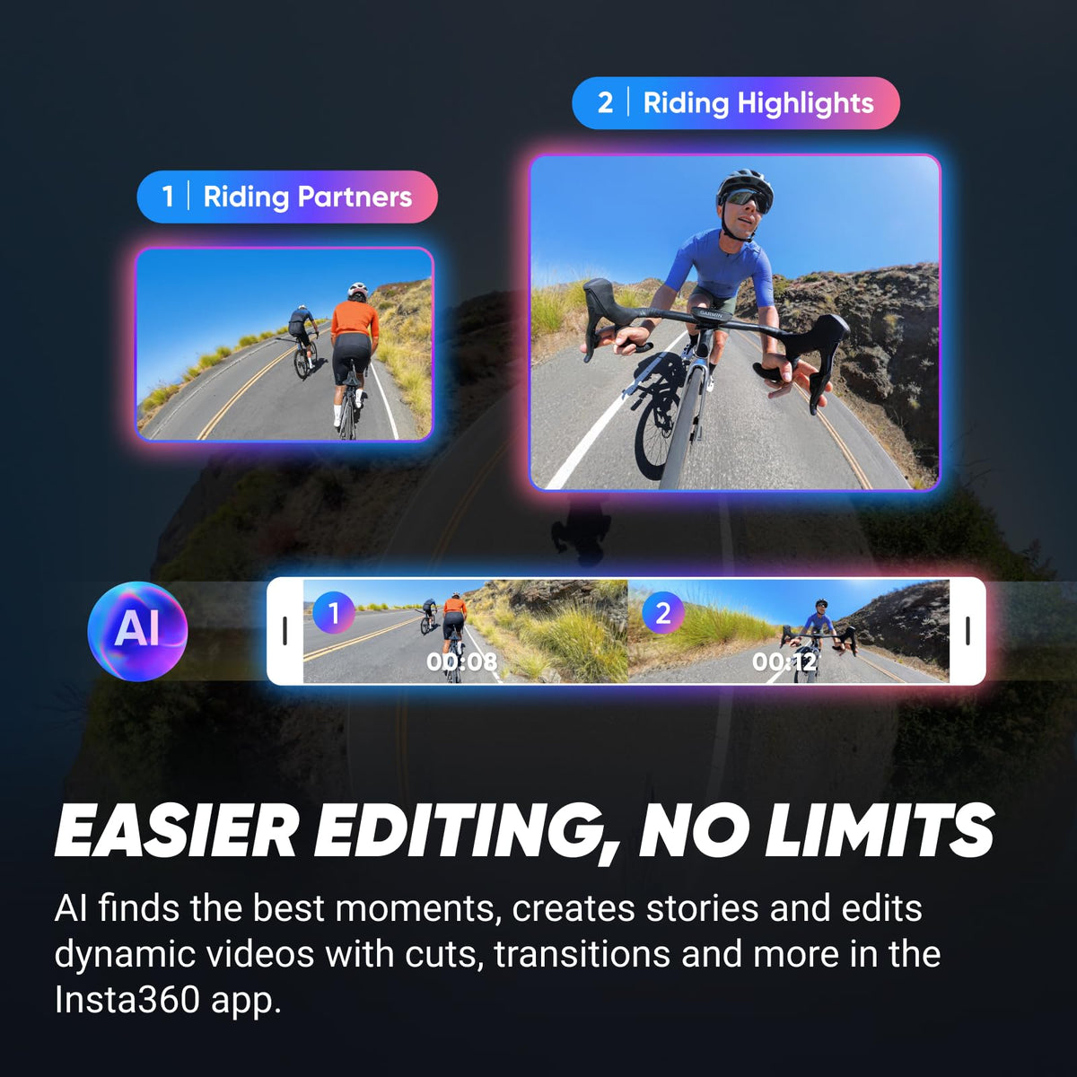 Insta360 X4 135-minute battery life for longer sessions.