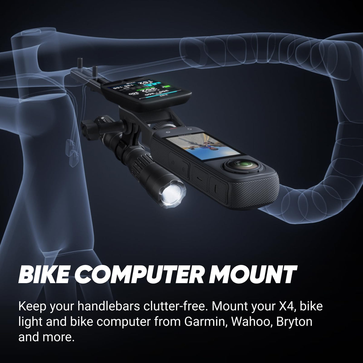 Insta360 X4 cold-resistant and waterproof for all-weather rides.