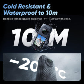Insta360 X4 cold-resistant and waterproof design for tough conditions.