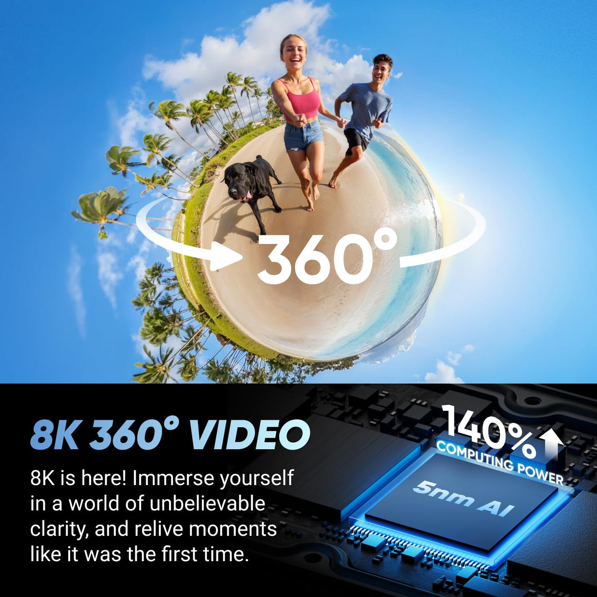 Insta360 X4 battery provides longer shoot time for extended adventures.