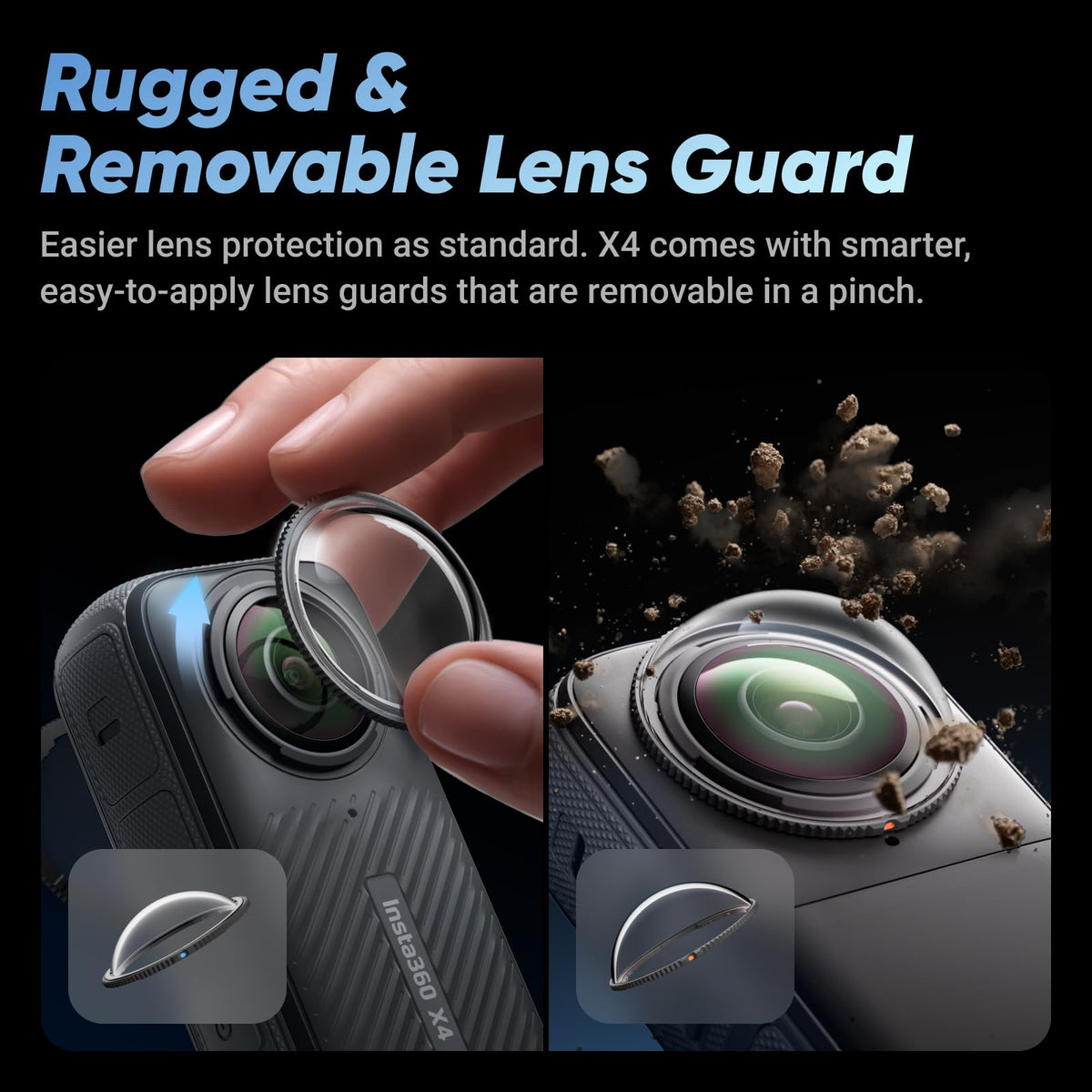 Insta360 X4 rugged build and upgraded lens guards