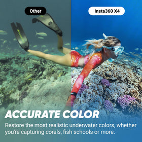 Insta360 X4 invisible dive case enables deep-water exploration.